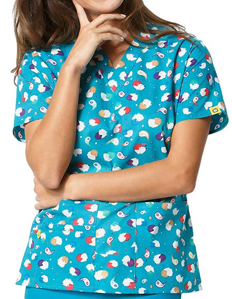 Buy Wink Scrubs Origins Prints HedgeHog Bob Printed Scrub Top for $0.00